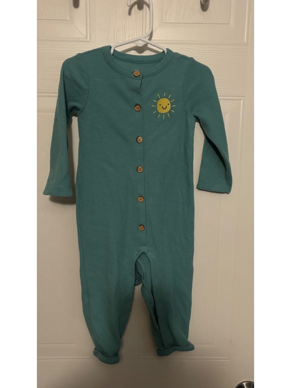 Cat & Jack Baby Waffle Knit Long Sleeve Onesie with Sun Embroidery